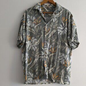 Paradise Collection Sage Green Hawaiian Print Shirt Size XL